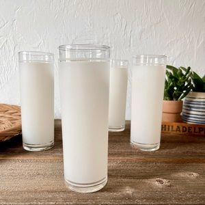 White vintage Collins cocktail glasses